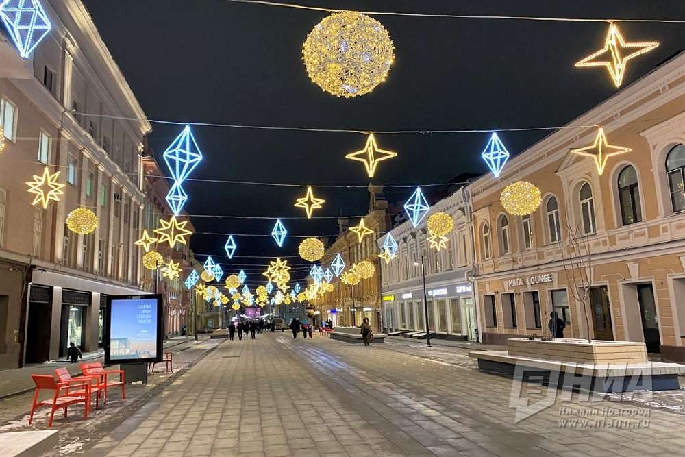 Украшения к Новому году останутся в Нижнем Новгороде до конца февраля